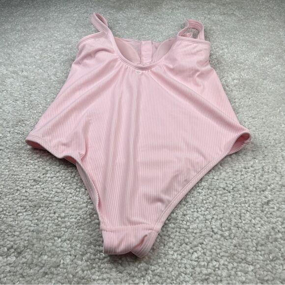 Stoney Clover X Target Pink Ribbed Henley One Piece Swimsuit - Picture 3 of 8
